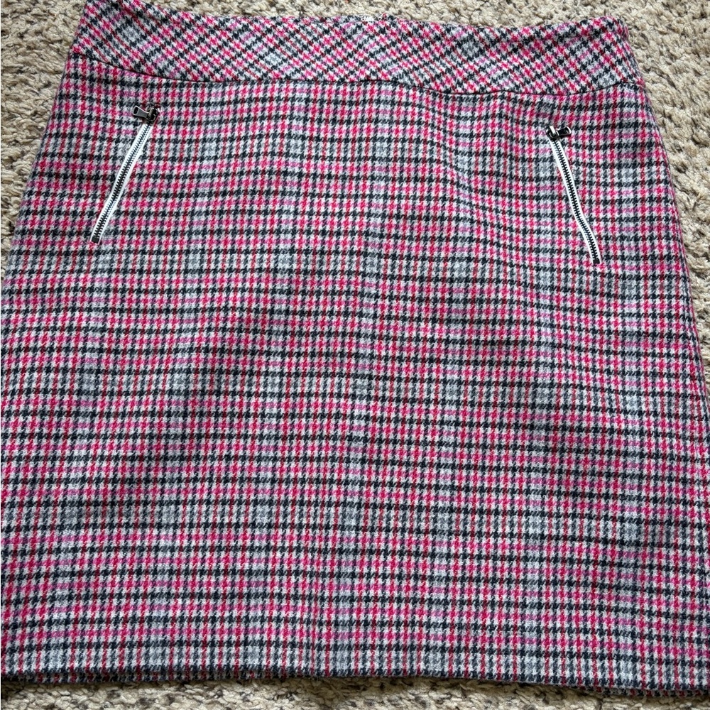 Plaid Pink, Black & Gray Women's Skirt Valentine’s Day Talbots Business